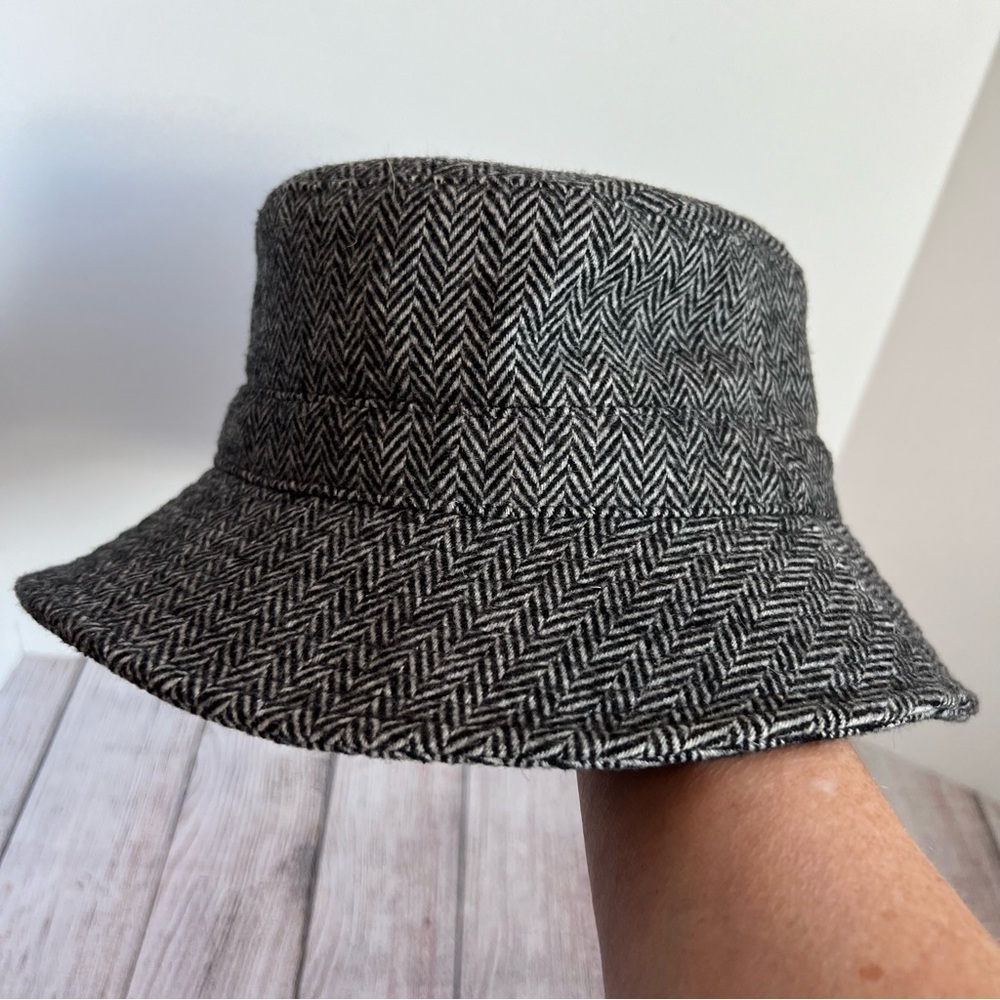 Anthropologie Herringbone Bucket Hat